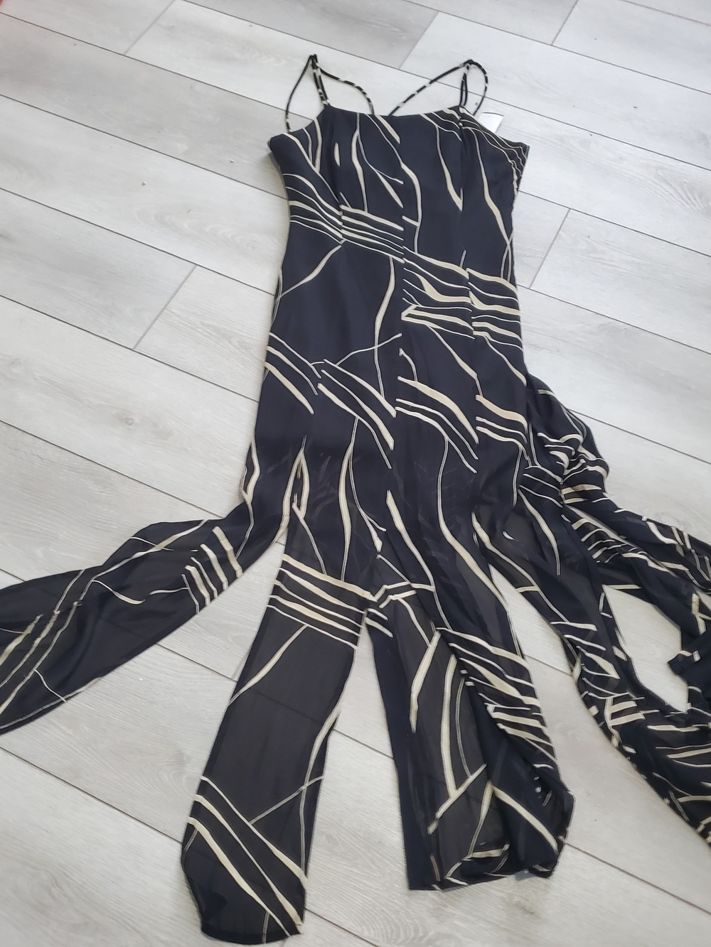 Vintage 90's /Y2k Joseph Ribkoff Black Maxi Dress Handkerchief Hem Whimsigoth